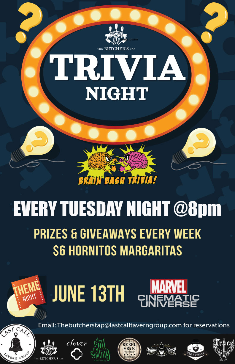 Trivia Night at Butchers Tap- Marvel Cinematic Universe