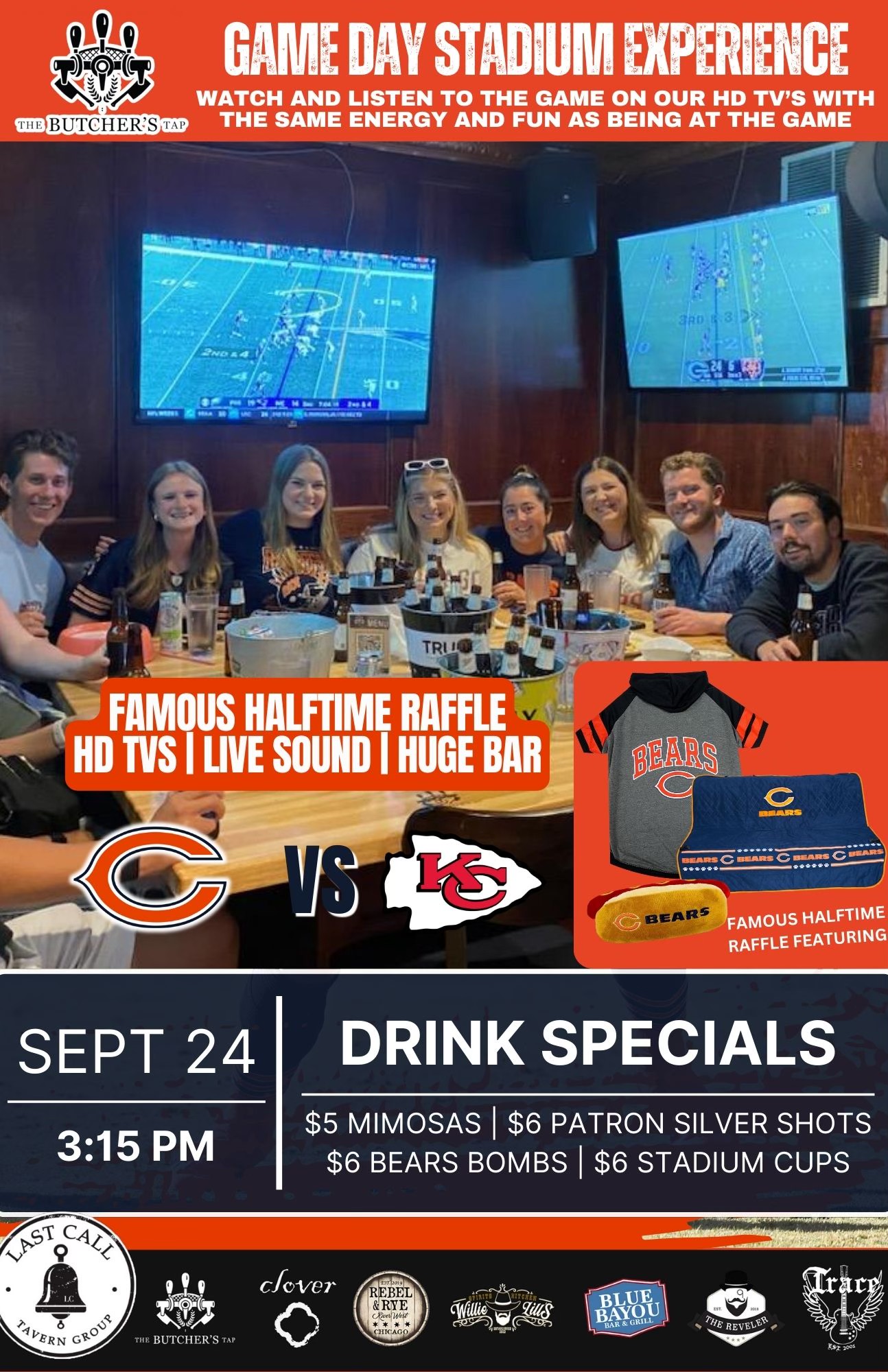 Chicago Bears Football Games at The Butchers Tap