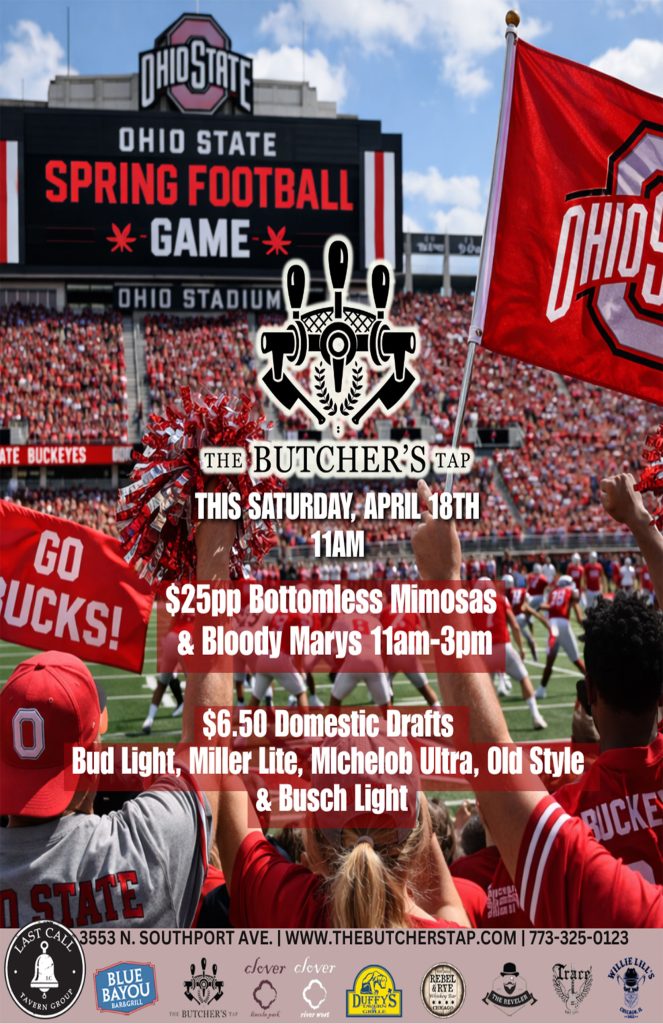 Ohio State Spring Football Game Watch Party – The Butcher’s Tap – Saturday, April 18