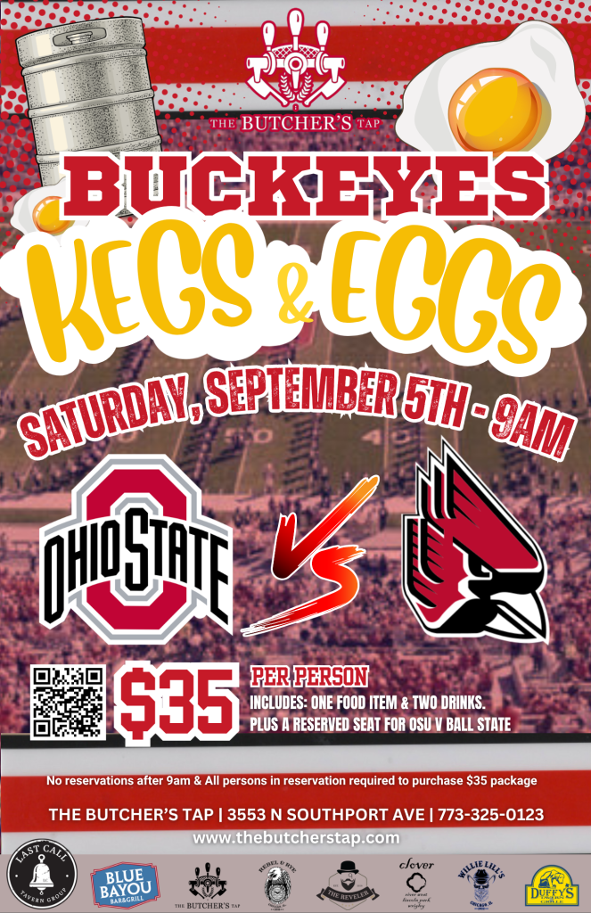Buckeyes Kegs & Eggs – Saturday, September 5th | The Butcher’s Tap