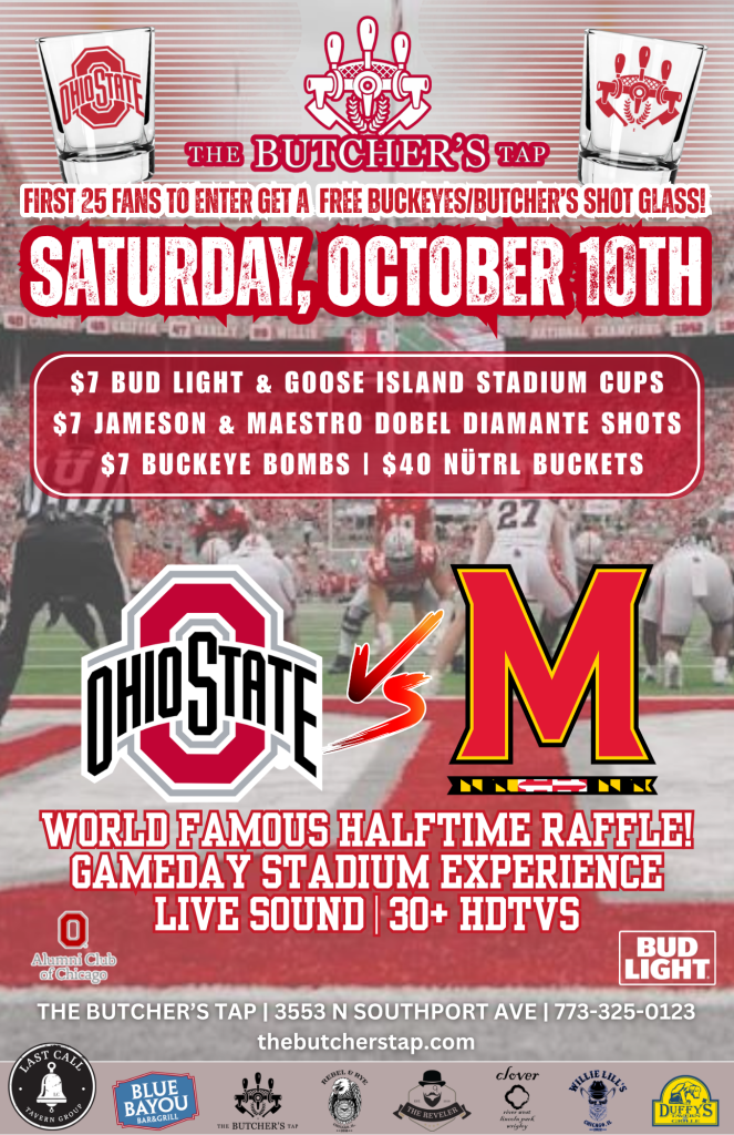Saturday, October 10th | Ohio State vs. Maryland | The Butcher’s Tap