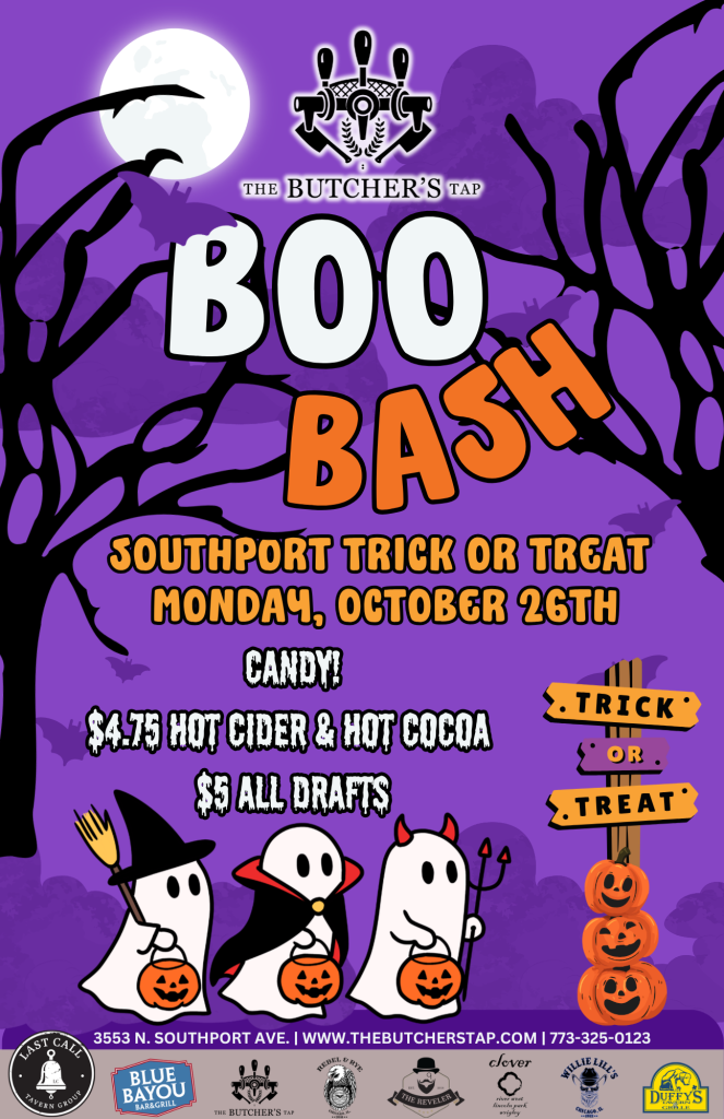 Monday, October 26th | Boo Bash & Southport Trick or Treat | The Butcher’s Tap